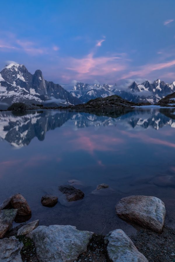 Mont Blanc Massif Reflected in Lac Blanc, Graian Alps, France